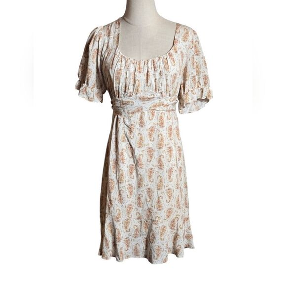 Altar'd State Anthropologie White and Yellow Floral Mini Dress - Picture 1 of 7